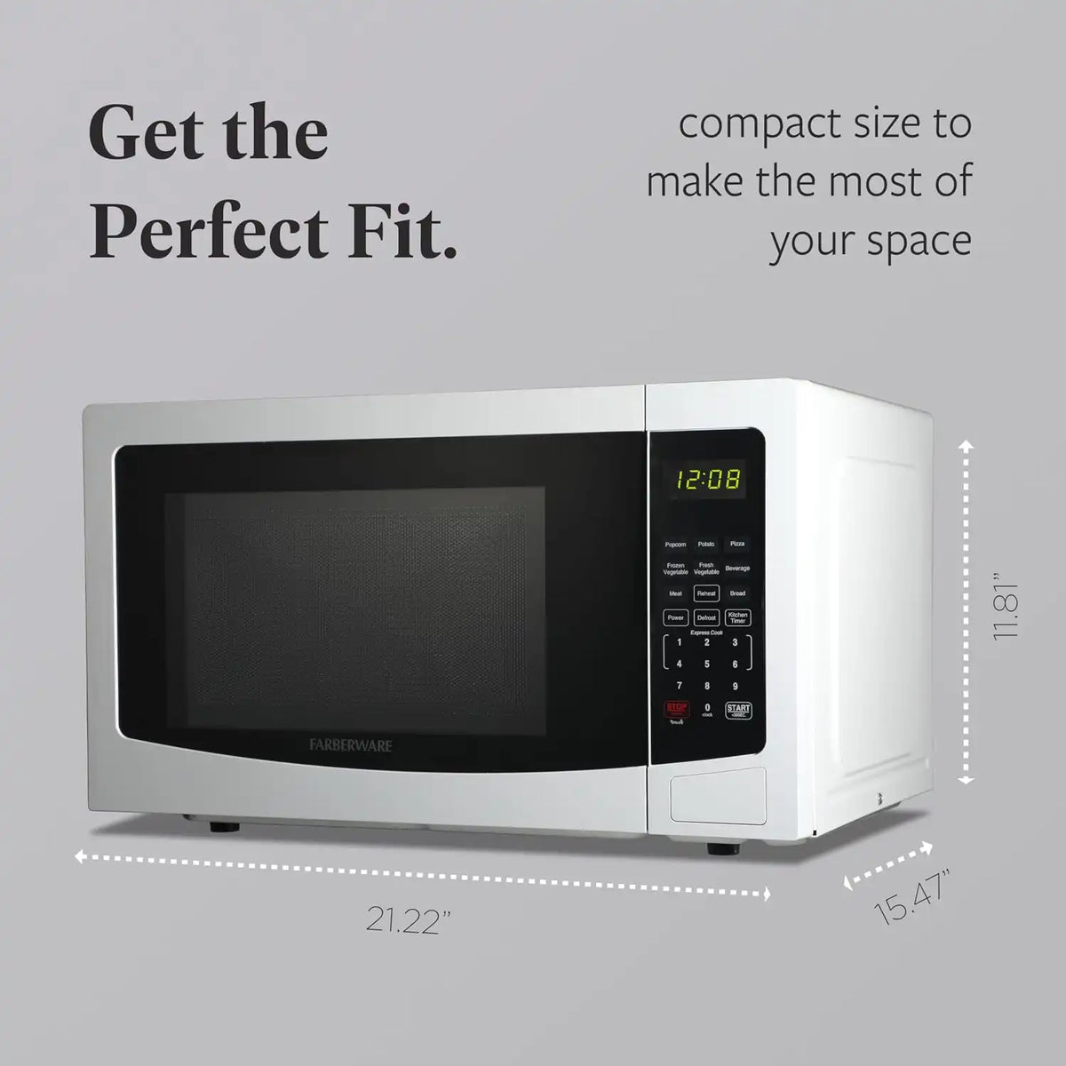 Farberware White Microwave Oven, 1.1 Cu. Ft., 1000 Watts, Countertop