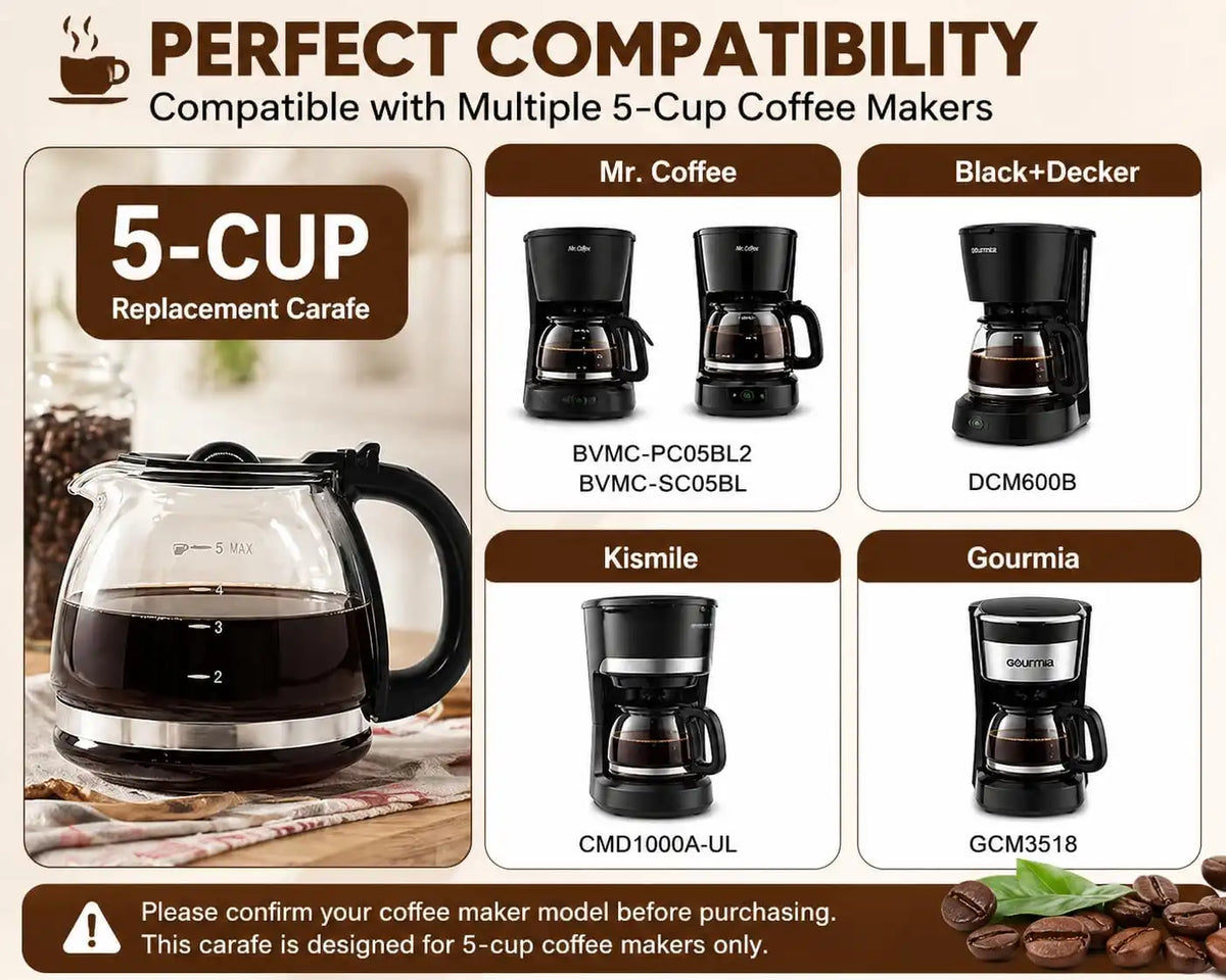 5-Cup Coffee Maker Replacement Carafe