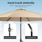 SUNCROWN 6-Piece Outdoor Dining Set, All Weather Patio Furniture Sets with 4 Dark Blue Swivel Textilene Mesh Chairs & Round Metal Table & 1 Brown 9Ft Umbrella for Deck Garden Backyard Poolside