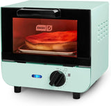 Dash Mini Toaster Oven | Small Toaster Oven for Dorms, Apartments, & Small Kitchens, Adjustable Timer Dial with Auto Shutoff, Removable Cooking Tray & Crumb Catch, Aqua