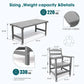 THOEOE Outdoor Dining Table, Rectangular Dining Table for 5-7 Grey