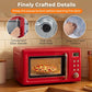LDAILY 0.7Cu.ft Retro Small Microwave Oven, 700W Compact Countertop Microwave with 5 Power Levels, Auto Cooking Menus, Glass Turntable, Child Lock & Glass Turntable for Apartment, Dorm (Red)