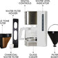 Kenmore Drip Coffee Maker - 12 Cup Programmable Cafe Machine With Glass Pot, Regular & Bold Brew, Auto Shut Off Large Water Reservoir, Reusable Filter, Kitchen Appliances For Cafeteria Barista, White