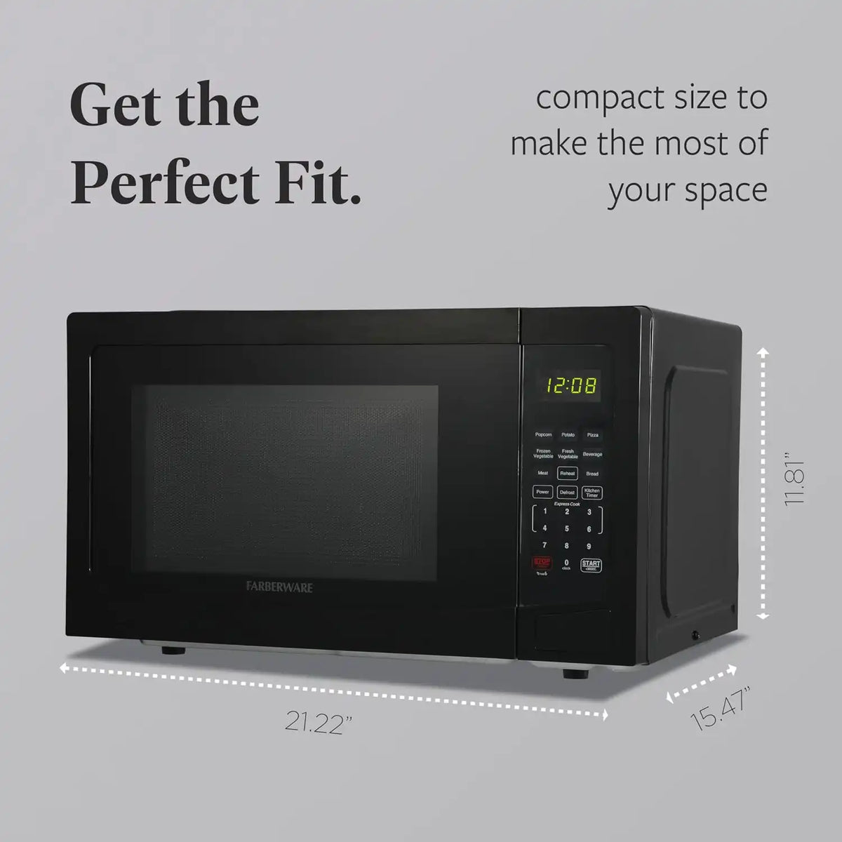 Farberware Black Microwave Oven, 1.1 Cu. Ft., 1000 Watts, Countertop
