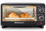 Elite Gourmet ETO490 9L/4-Slice Oven, 30-Min Timer, Adj. Temp, Black