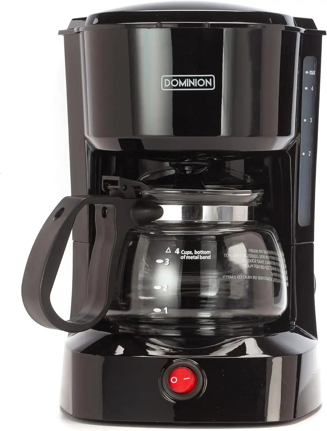 Dominir Compact Coffee Pot Brewer Machine, Quiet Operation with On/Off LED Indicator Light, Convenient Cord Storage and e, Black