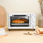 Mainstay Toaster Oven Combo Kitchen Appliances, Fits 9” Pizza, 4 Slice Capacity, Powerful Circulation, Auto Shutoff, Includes Baking Rack Pan Quartz, up to 60 Min, Easy Clean (Arctic White)