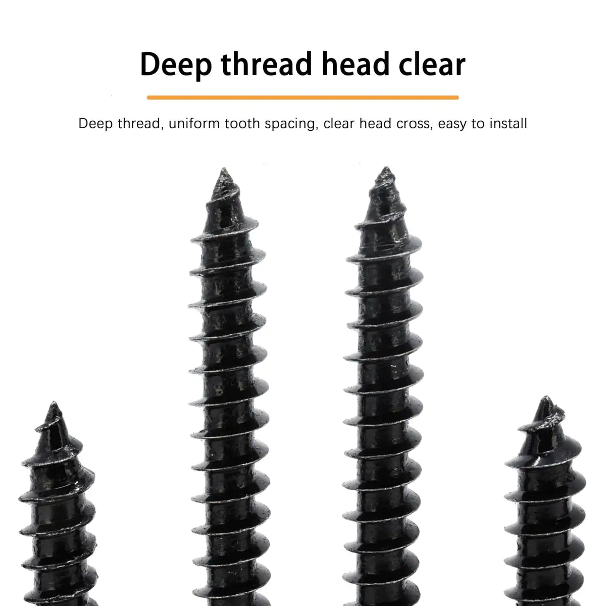 #10 X 1-1/2" Black Screw,Flat Head Phillips Wood Screw, Electroplating Black Carbon Steel, #10 X 1-1/2-Inch, 50Pcs