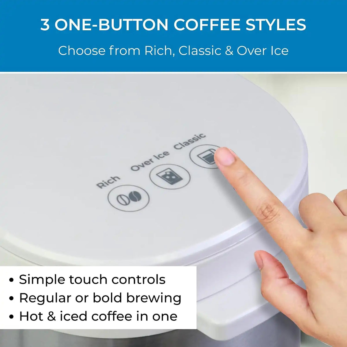 Koolatron Kenmore Single Serve Coffee Maker, Hot & Iced, 14 oz, White