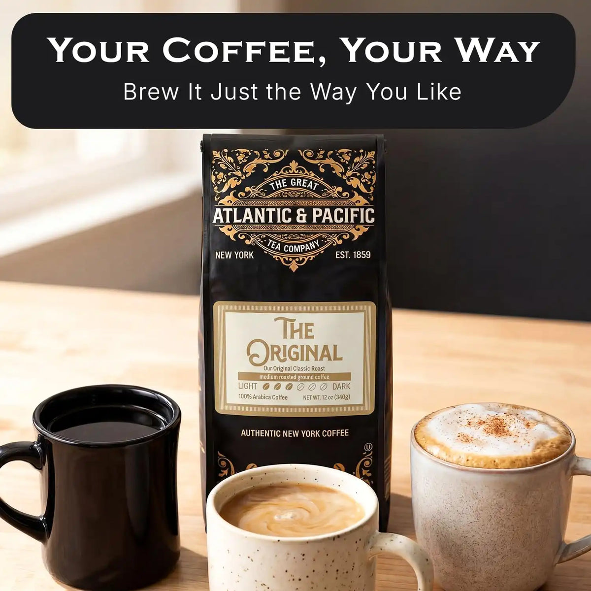 A&P The Original Medium Roast Ground Coffee, 100% Colombian Arabica, 3 Pack
