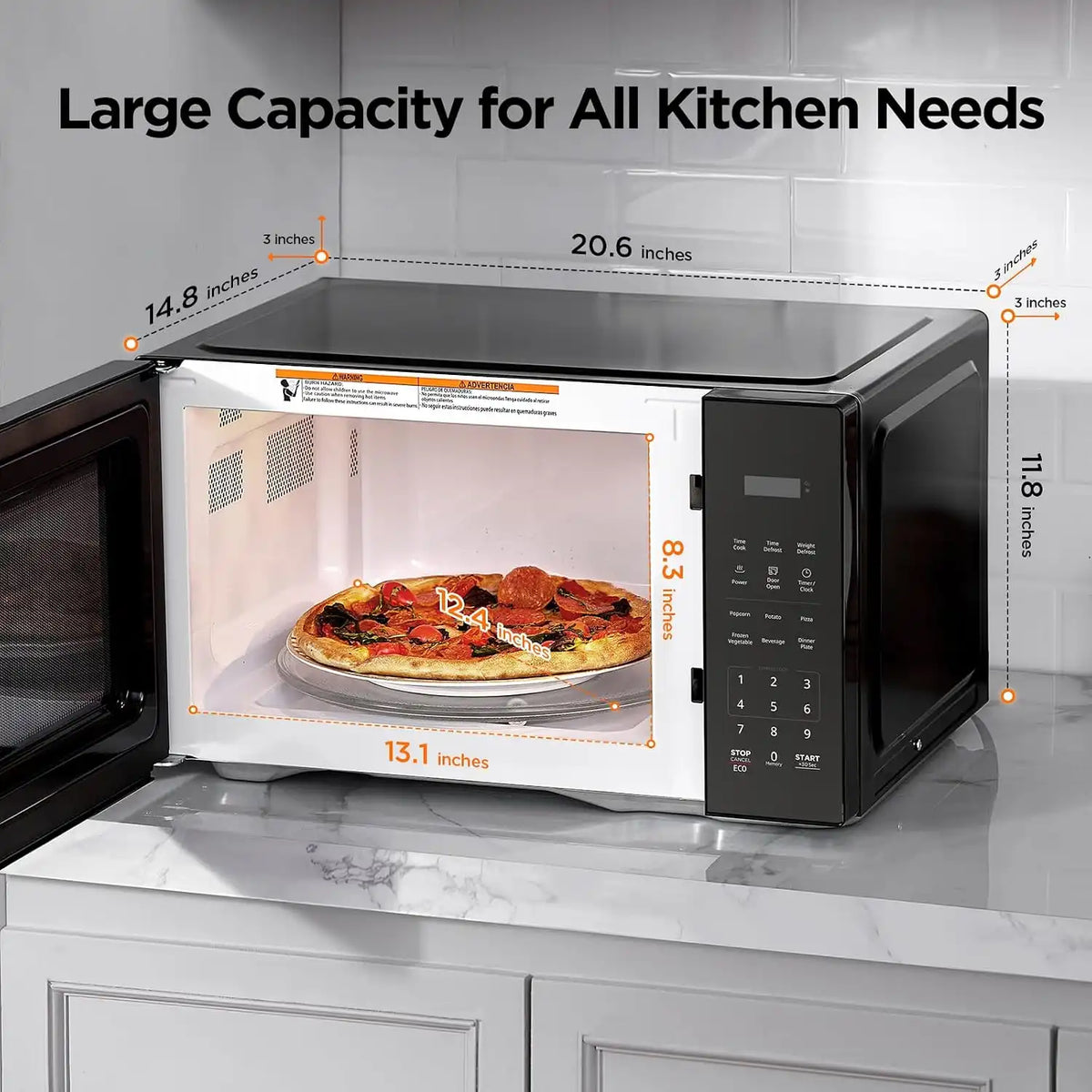 BLACK+DECKER Countertop Microwave Oven, 1.1 Cu.Ft,1000W,Child Safety,Black