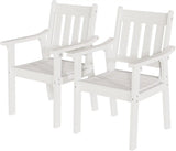 YEFU Outdoor Patio Chairs Set of 2, Weather Resistant HIPS, White