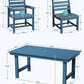 SERWALL Armless Outdoor Dining Set, Patio Dining Set for 6, Blue