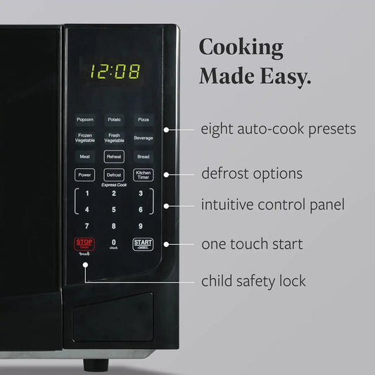 Farberware Black Microwave Oven, 0.9 Cu. Ft., 900 Watts, Countertop