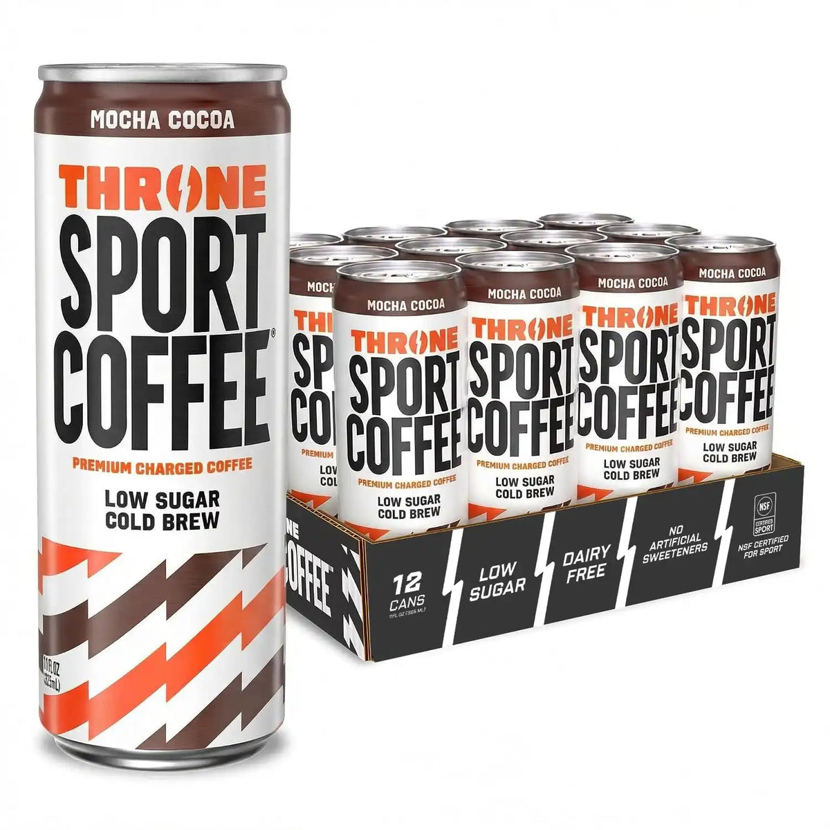 Throne Sport Coffee, Mocha Cocoa Cold Brew, Low Sugar, Dairy Free - 12Pk