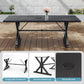 7 Pieces Outdoor Patio Dining Set,Patio Table and Chairs Metal Outdoor Patio Furniture Set with Umbrella Hole,Dining Table Set with 6 Swivel Chairs for Deck,Backyard and Garden,Brown