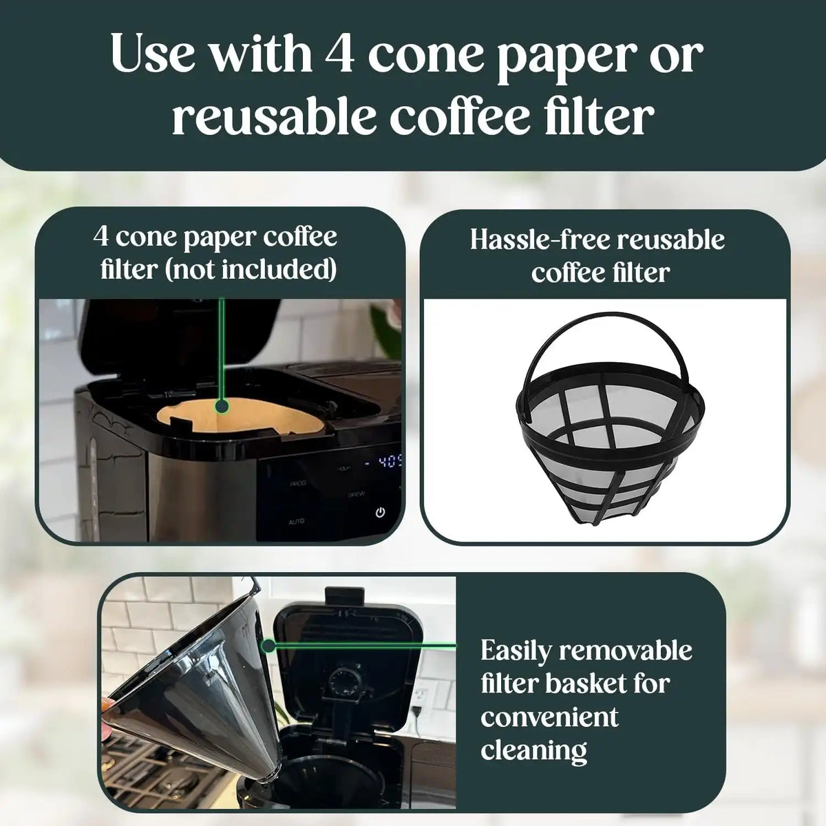 Pantrymade Dual Brew Coffee Maker, 12-Cup Drip & Single Serve K-Cup, Black