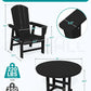 SERWALL Outdoor Adirondack Dining Chair Set of 2, All Weather HDPE, Black