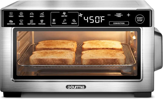 Gourmia Toaster Oven - 4-Slice Capacity, Digital Display, Stainless Steel