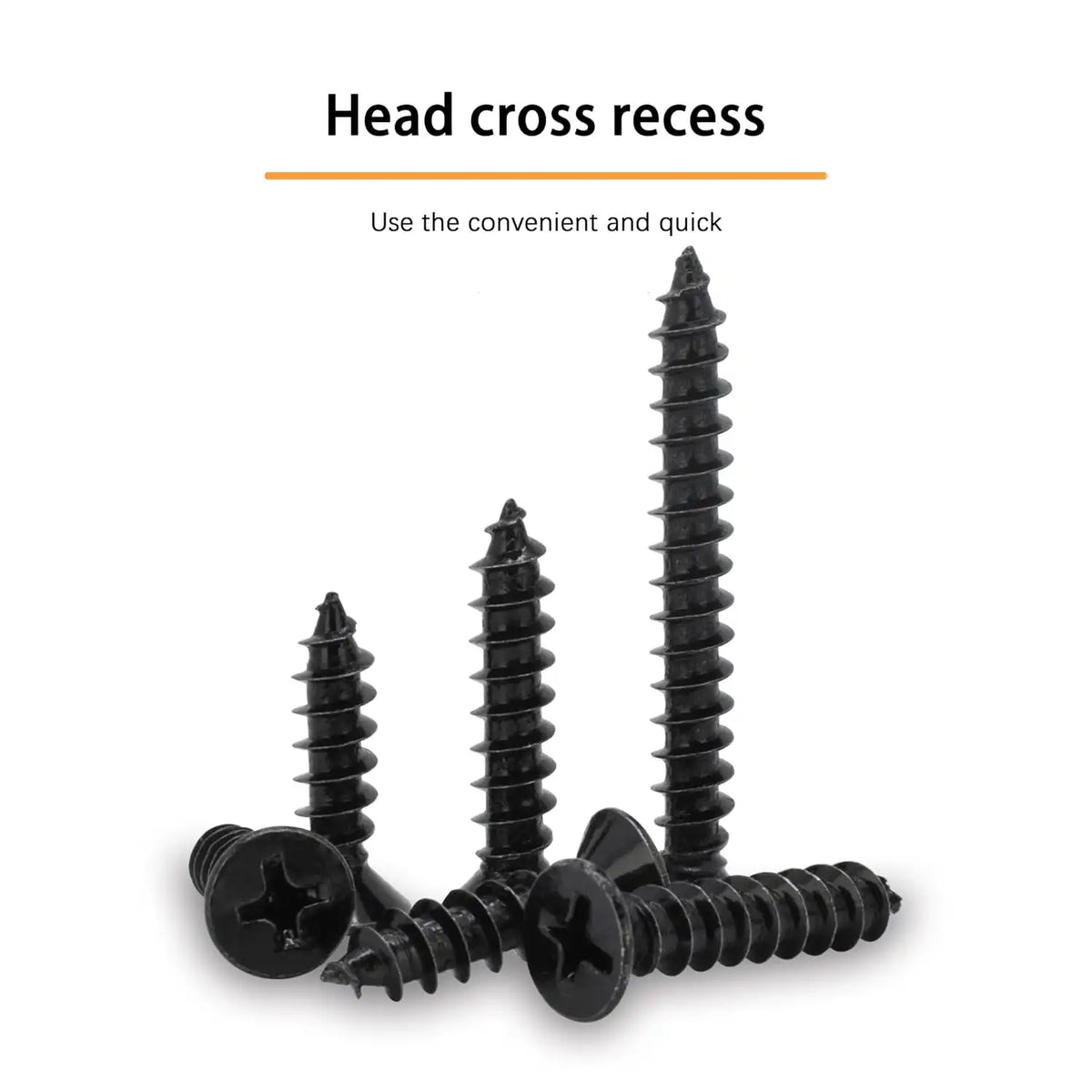 #10 X 3/4" Black Screw,Flat Head Phillips Wood Screw, Electroplating Black Carbon Steel, #10 X 3/4-Inch,100Pcs