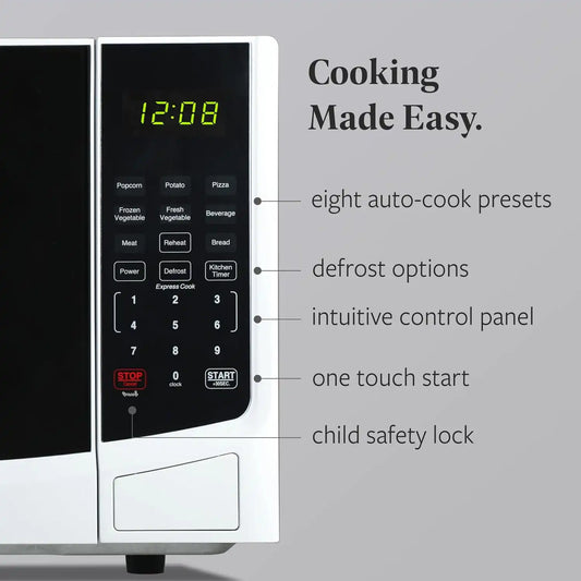 Farberware White Microwave Oven, 0.9 Cu. Ft., 900 Watts, Countertop