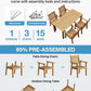 YEFU Patio Dining Chairs Set of 4, Weather Resistant HIPS, Teak