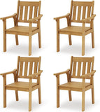 YEFU Patio Dining Chairs Set of 4, Weather Resistant HIPS, Teak
