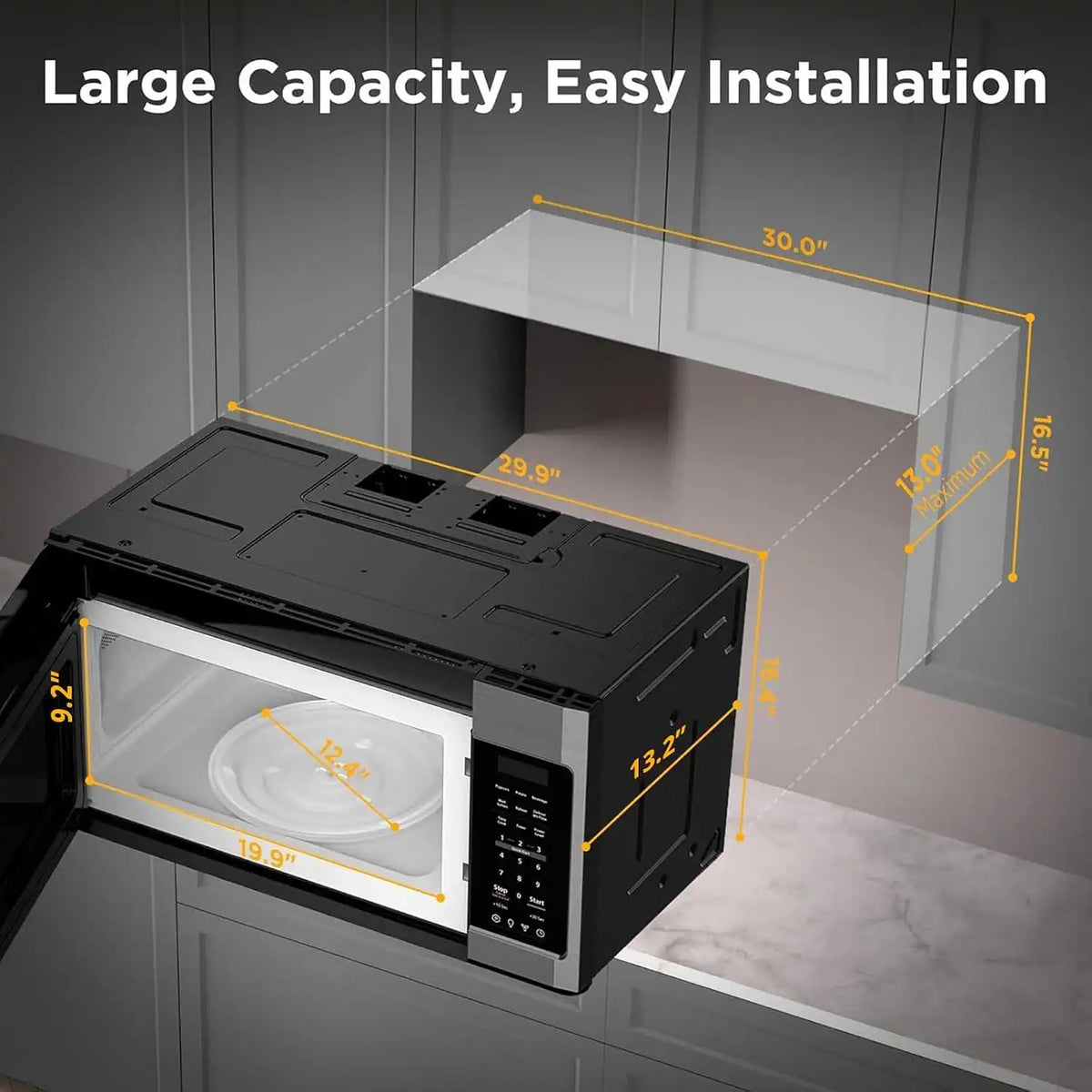 BLACK+DECKER Over the Range Microwave Oven, 1.7 Cu.Ft, 1000W