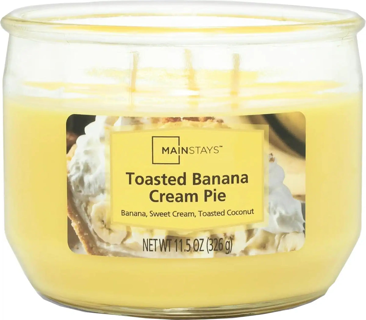 Mainstays 11.5oz Scented Candle 2-Pack (Toasted Banana Cream Pie)