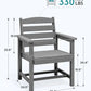 SERWALL Patio HDPE Dining Chairs Set of 2 with Arms, Grey