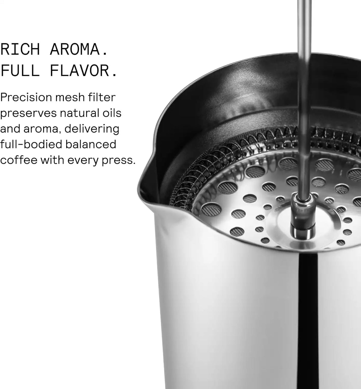 aarke Coffee Press - Stainless Steel, Insulated Double-Walled, 34oz