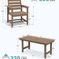 SERWALL Patio Dining Chair Set of 2,All Weather HDPE Dining Chair, Brown