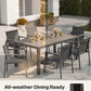 Outdoor Dining Table, Aluminum Patio Table Set, All Weather Patio Dining Furniture Set with Umbrella Hole for Backyard, Deck, Poolside (Charcoal)