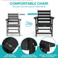 HDPE Outdoor Dining Set, Patio Dining Set of 5, Black