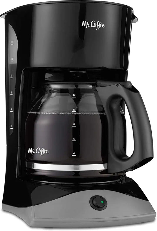 Mr. Coffee Black Coffee Maker, 12 Cups, with Auto Pause and Glass Carafe, Perfect for Home and Office Use (Pack of 2)