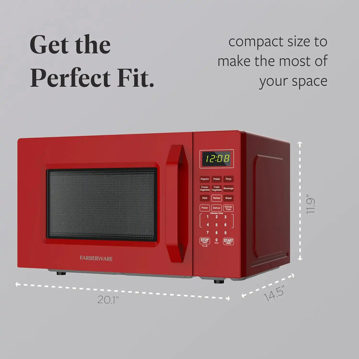 Farberware Red Microwave Oven, 1.1 Cu. Ft., 1000 Watts, Countertop