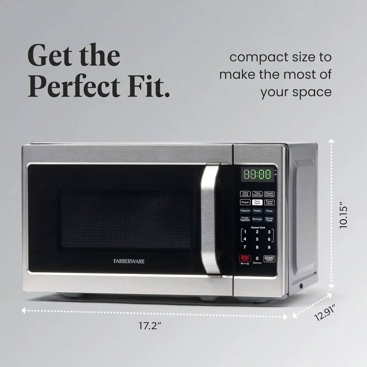 Farberware Countertop Microwave Oven 0.7 cu.ft. 700 Watts, Stainless Steel
