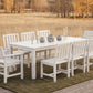 Perli™ 9-Piece Outdoor Dining Set, All-Weather HDPE Patio Furniture with 8 Ergonomic Chairs & Large Table, Built-in Umbrella Hole, UV-Resistant Set for Backyard, Deck, Poolside, White