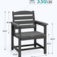 SERWALL Patio HDPE Dining Chairs Set of 2 with Arms, Black