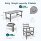 THOEOE Outdoor Dining Chair Set of 2, HDPE Patio Armchairs Grey