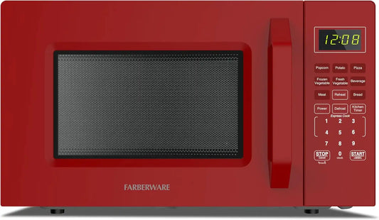 Farberware Red Microwave Oven, 1.1 Cu. Ft., 1000 Watts, Countertop