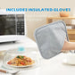 Tall Glass Microwave Splatter Cover for Food, 11in Food Grade Guard Lid