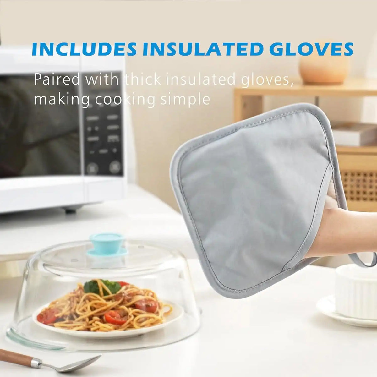 Tall Glass Microwave Splatter Cover for Food, 11in Food Grade Guard Lid