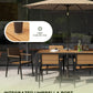 Vexwalx Outdoor Dining Set, Aluminum Dining Table Set for 6, Patio Table and Chairs Set with Umbrella Hole, All Weather HDPS Outdoor Table and Chairs for 6 (7-Piece, Gray-Teak)