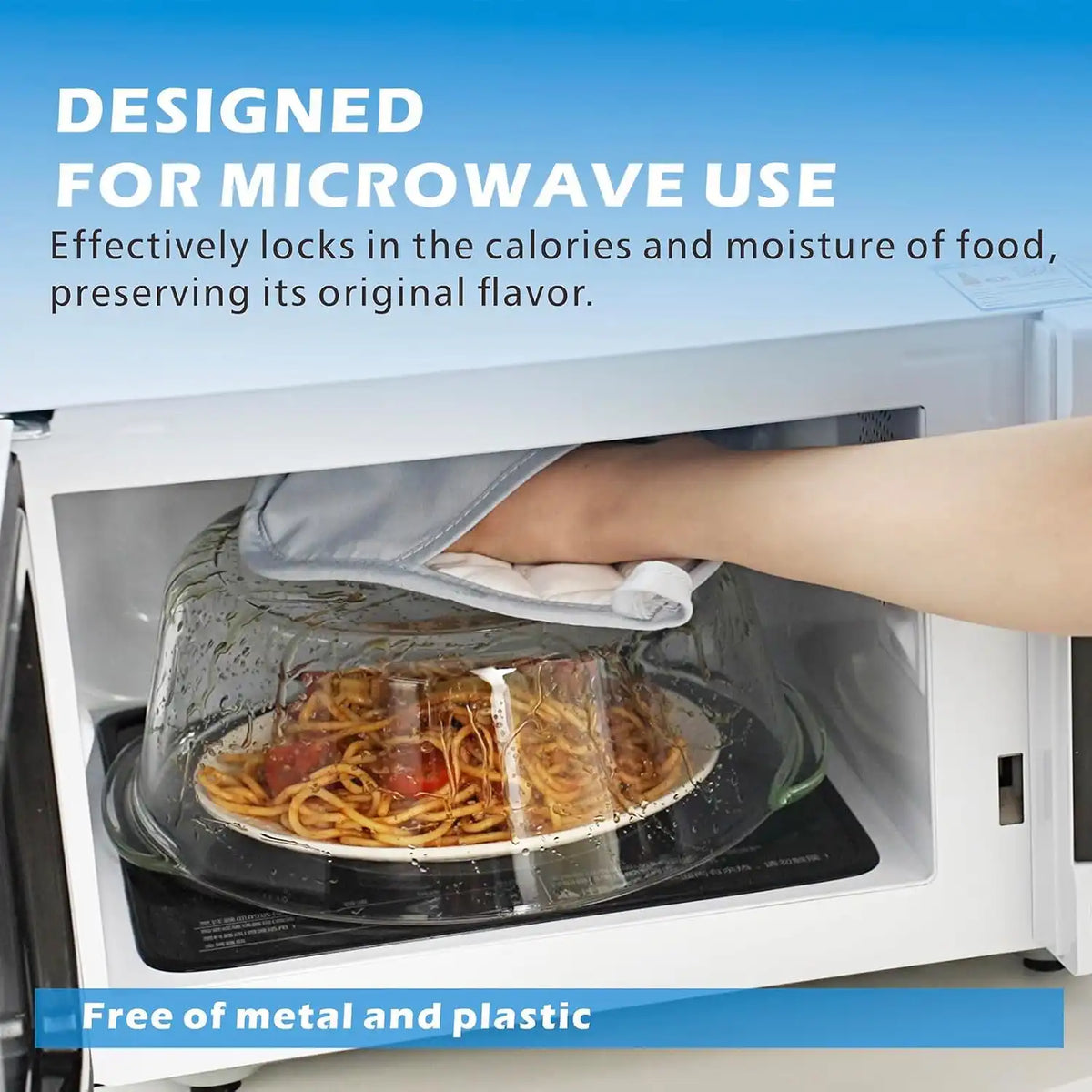 Glass Microwave Splatter Cover for Food, 11in Food Grade Splatter Guard Lid
