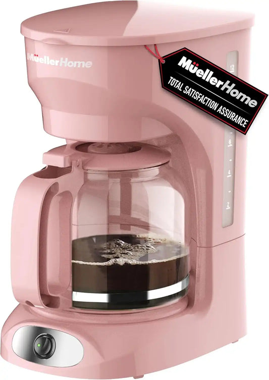 MUELLER HOME 12-Cup Pink Coffee Maker