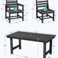 SERWALL HDPE Outdoor Dining Furniture, Outdoor Dining Set for 10, Black