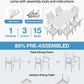 YEFU Patio Dining Chairs Set of 6, Weather Resistant HIPS, White