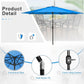 SUNCROWN 8 - Piece Outdoor Dining Set, Patio Furniture Set with 6 Textilene Dinning Chairs, 53" Metal Round Table and 1 Sky Blue 9Ft Patio Umbrella for Lawn Garden Backyard Deck, Blue