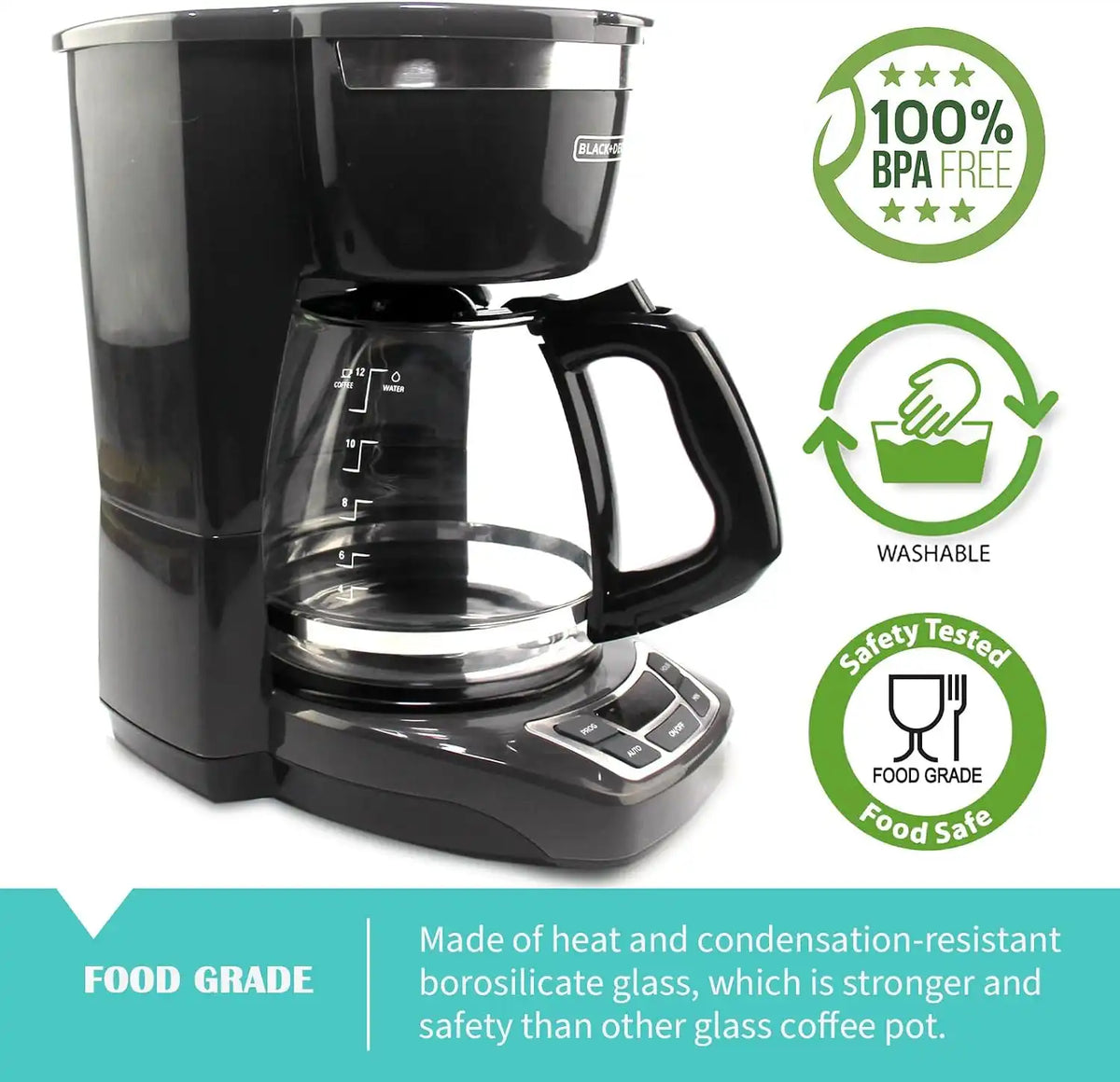 12-Cup Coffee Carafe Replacement for Black and Decker Coffee Maker